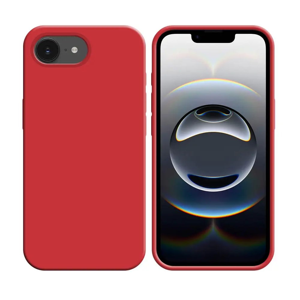 Coque Silicone Compatible pour Apple iPhone 16e Rouge - MOB Coque Silicone Compatible pour Apple iPhone 16e Rouge - MOB