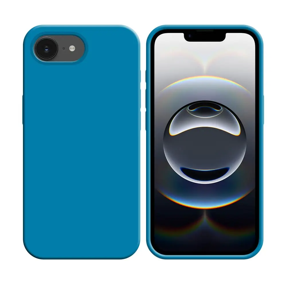 Coque Silicone Compatible pour Apple iPhone 16e Bleu Ciel - MOB Coque Silicone Compatible pour Apple iPhone 16e Bleu Ciel - MOB
