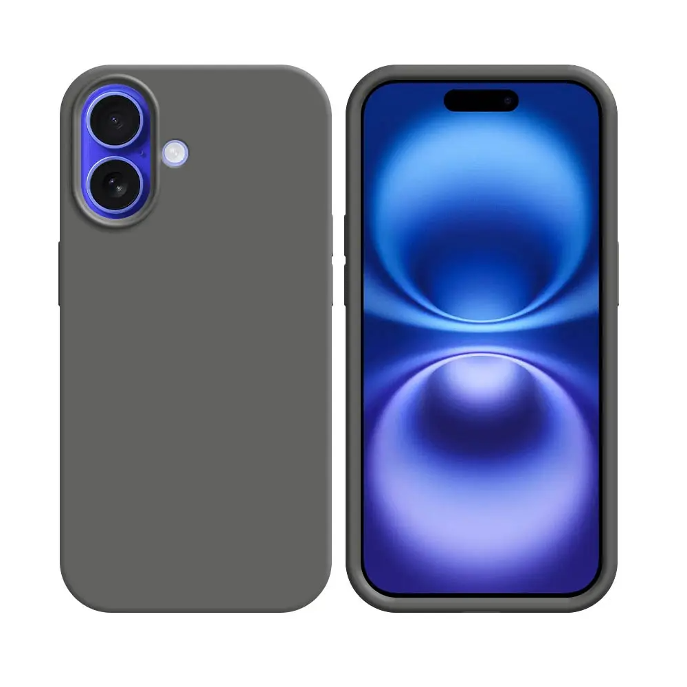 Coque Silicone Compatible pour Apple iPhone 17 Gris Foncé - MOB Coque Silicone Compatible pour Apple iPhone 17 Gris Foncé - MOB