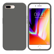 Coque Silicone Compatible pour Apple iPhone 7 Plus/iPhone 8 Plus Gris Foncé - MOB