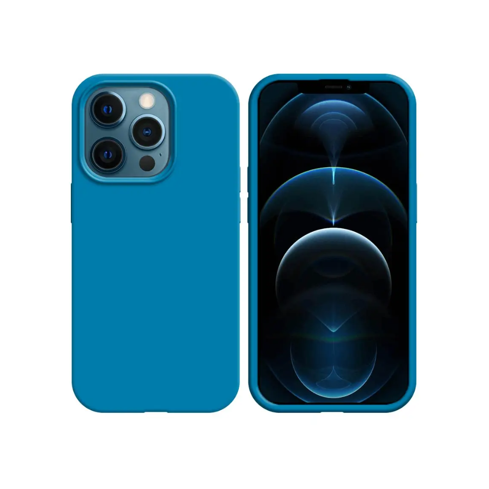 Coque Silicone Compatible pour Apple iPhone 12 & 12 Pro Bleu Ciel - MOB