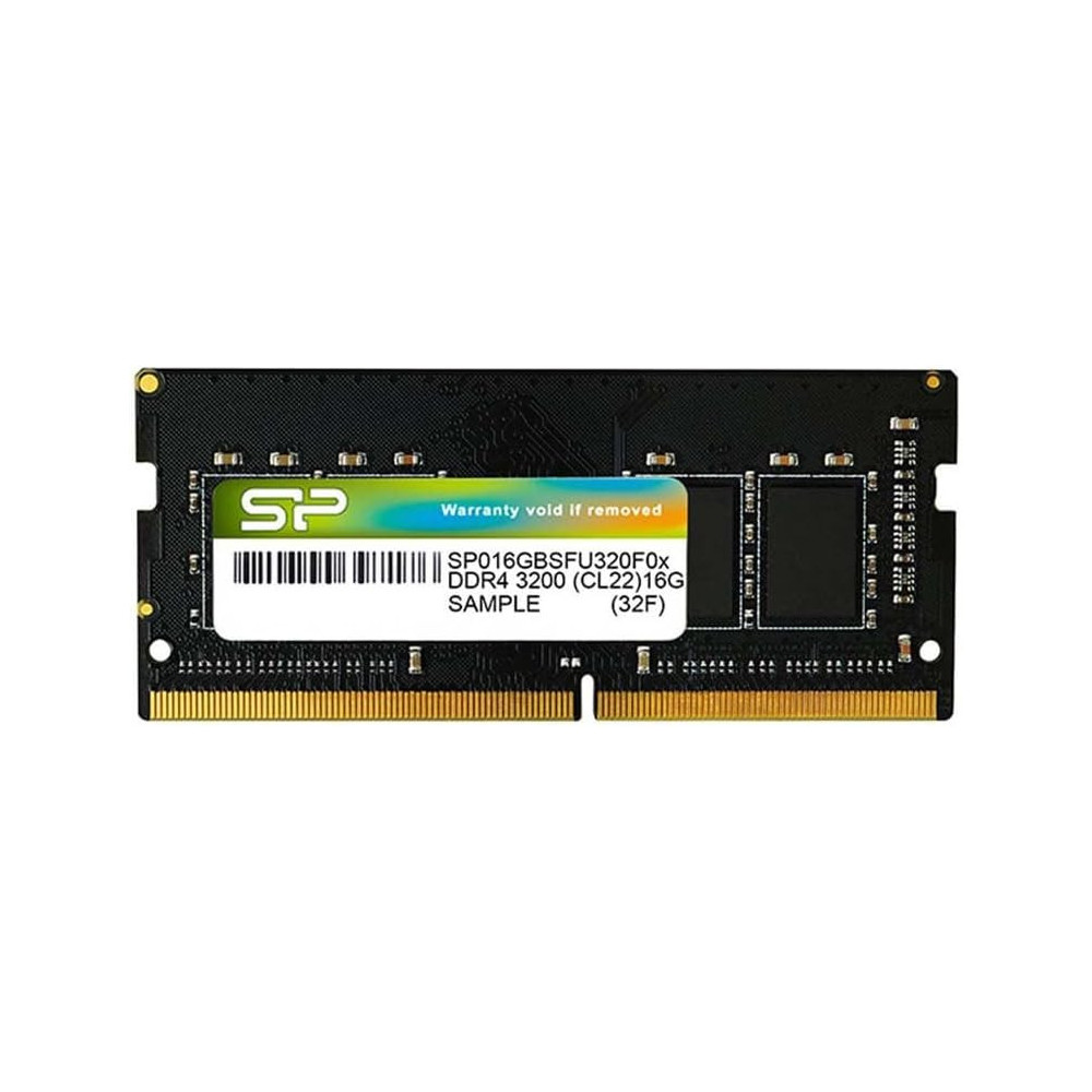 Barrette mémoire 16Go SODIMM DDR4 Silicon Power 3200Mhz (Noir) - SP016GBSFU320X02 - 1FO