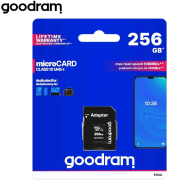 Carte Mémoire Goodram SD CARD (256Go) Class 10 UHS-I +Adaptateur -  M1AA-2560R12 - MOB