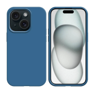 Coque Silicone Compatible pour Apple iPhone 15 Bleu Marine - MOB