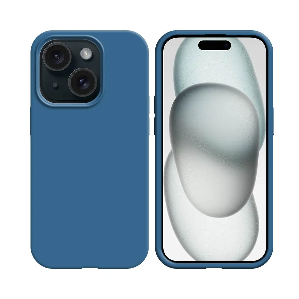 Coque Silicone Compatible pour Apple iPhone 15 Bleu Marine - MOB