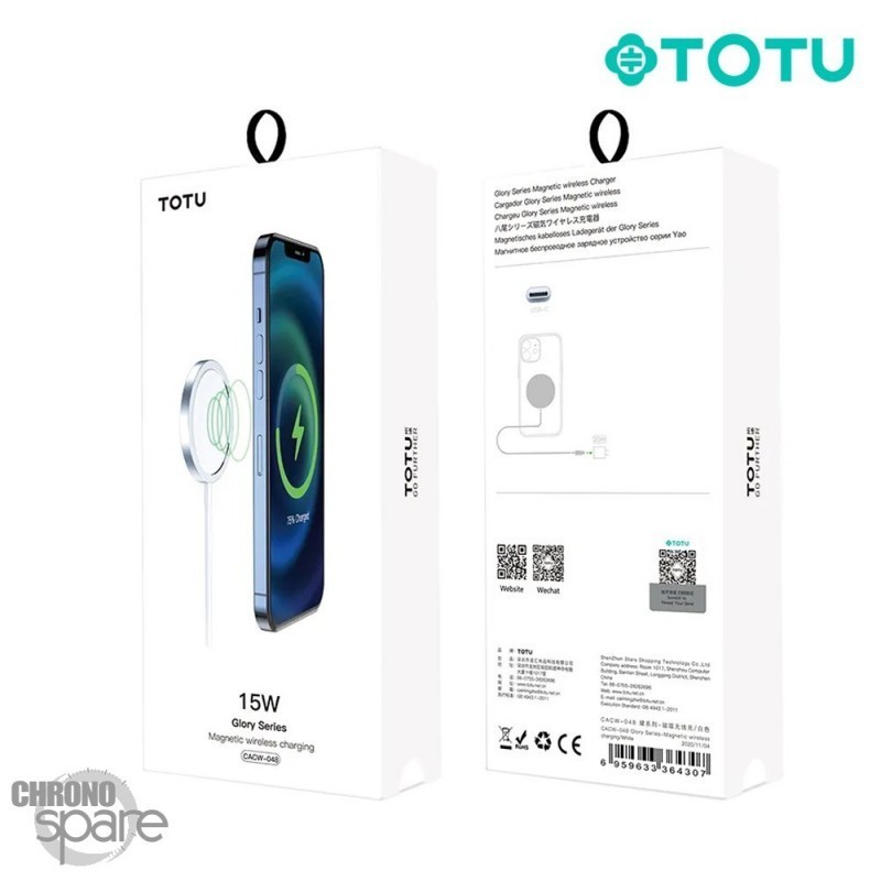 Câble USB vers induction magnétique 15W Totu - CHR Câble USB vers induction magnétique 15W Totu - CHR