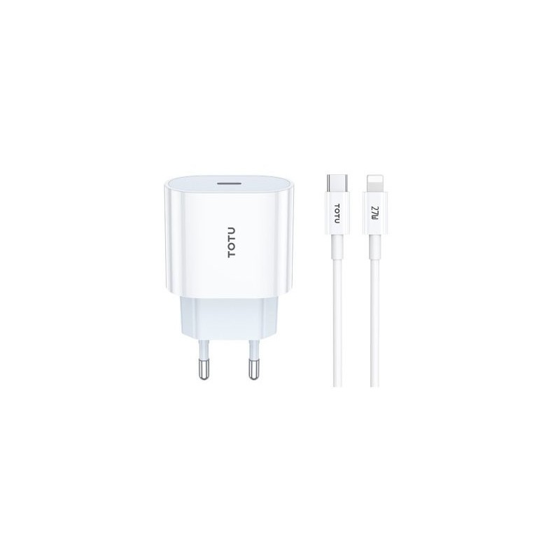 Totu 20W Adaptateur Secteur USB-C + Câble Lightning - CHR Totu 20W Adaptateur Secteur USB-C + Câble Lightning - CHR