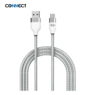 Câble Data USB vers Type-C CONNECT MC-CCB4 Nylon Tressé 15W (1m) Blanc - MOB