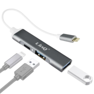 Adaptateur 3 en 1 Lightning / USB OTG LinQ IP7942 - 1FO