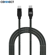 Câble Data Type-C vers Type-C CONNECT MC-CCB3 Nylon Tressé 60W (1m) Blanc - MOB